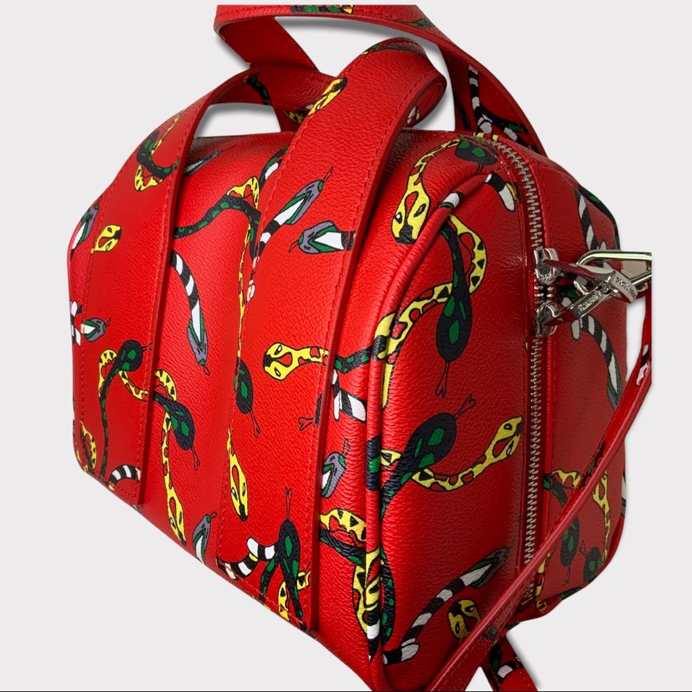 NWOT Bimba Y Lola Winter 2014 Iconic Red Snake Print Doctors Bag